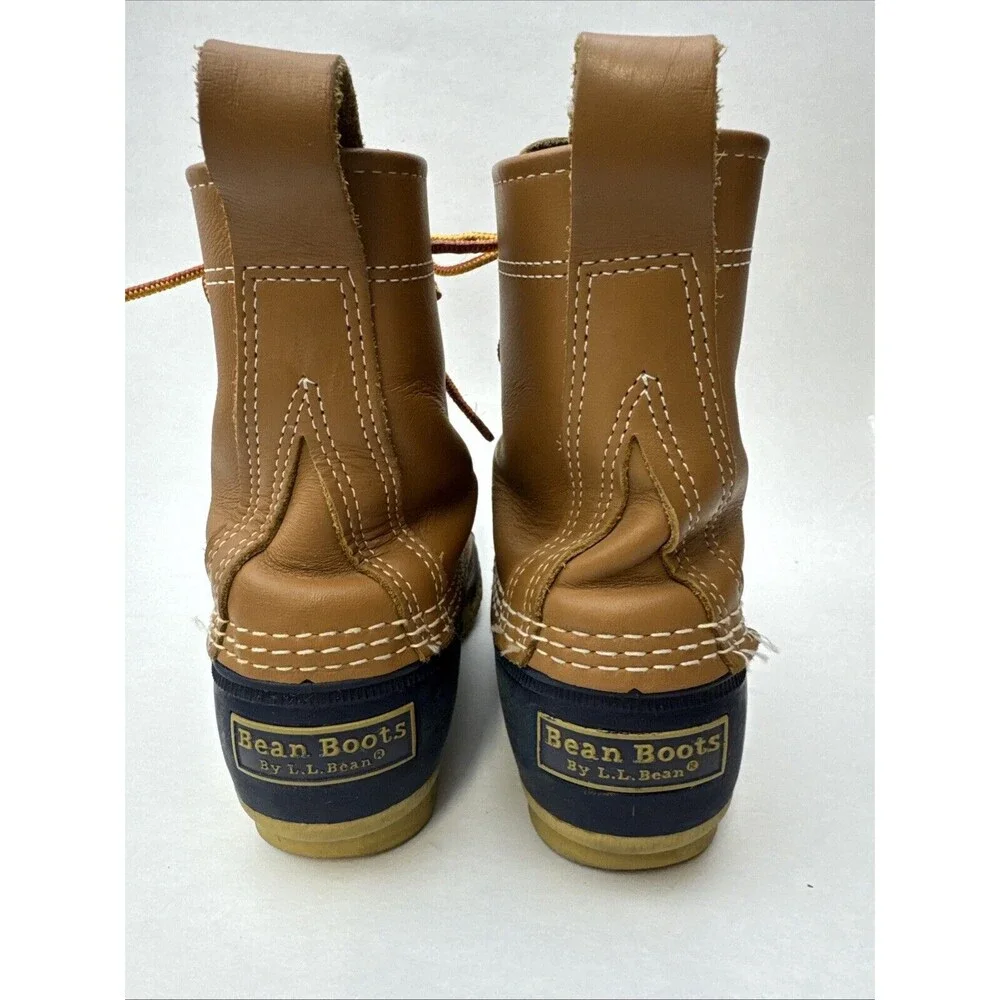 LL BEAN Women's Brown Leather Ankle 6-Inch Unlined Snow Rain Duck Boots Size 6 M